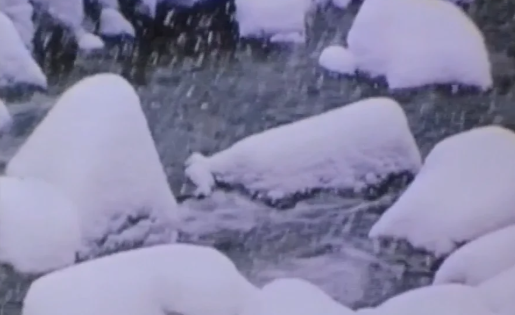 stones snow and water